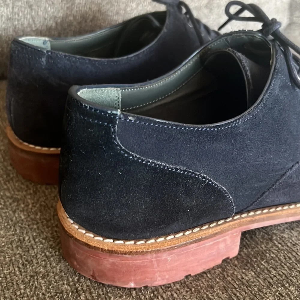 TED Baker‎ Navy Blue Suede Lace Up Leather Oxford Shoes Size 10.5